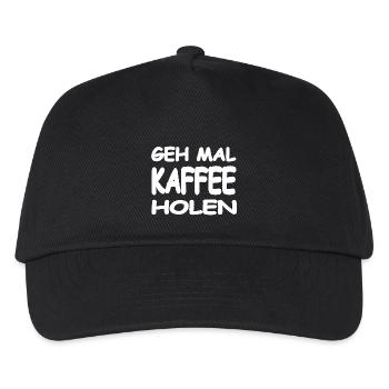 Kaffee - Kinder Basecap - Schwarz - Vorne