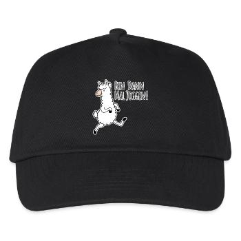 Bin dann mal joggen! Das lustige Lama läuft gern! - Kinder Basecap - Schwarz - Vorne