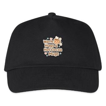 Warme Umarmungen Kakao Becher - Kinder Basecap - Schwarz - Vorne