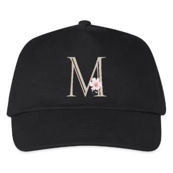 Florales Monogramm M - Kinder Basecap - Schwarz - Vorne