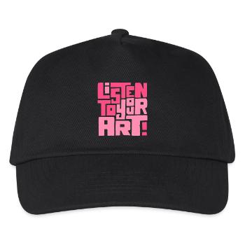 Hör dir deine Kunst an - Kinder Basecap - Schwarz - Vorne