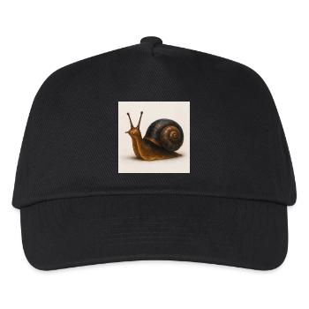 Snail with blue shimmer shell - Kids’ Baseball Cap - black - Front
