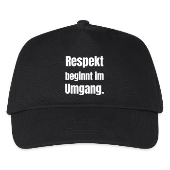 Respekt beginnt im Umgang - Kinder Basecap - Schwarz - Vorne