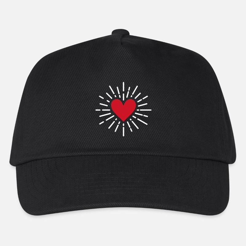 Herz - Kinder Basecap - Schwarz