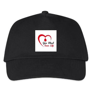 Blood Donation Heart Emblem - Kids’ Baseball Cap - black - Front