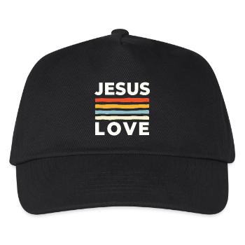 Jesus Love Christliche Nächstenliebe - Kinder Basecap - Schwarz - Vorne