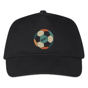 Retro Soccer Ball - Kids’ Baseball Cap - black - Front
