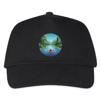 Kanu Kajak Ruderboot Canadier - Kinder Basecap - Schwarz - Vorne