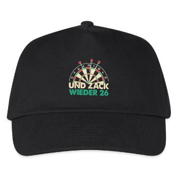 Und Zack Wieder 26 Dartboard Design - Kinder Basecap - Schwarz - Vorne