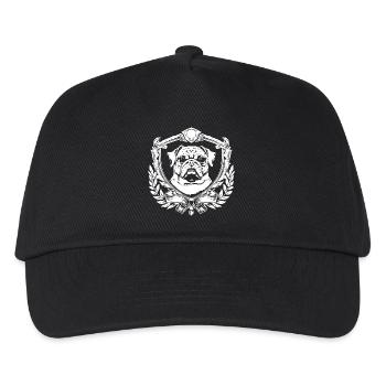 Bulldog Wappen mit Lorbeer - Kinder Basecap - Schwarz - Vorne