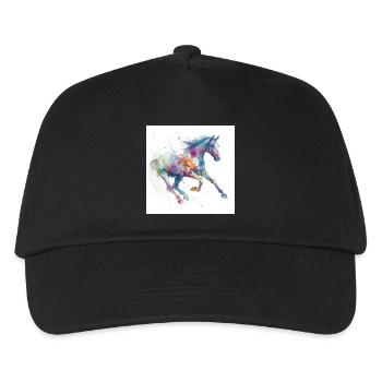 Lebendiges Aquarellpferd - Kinder Basecap - Schwarz - Vorne