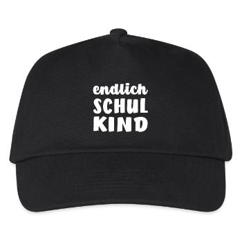 Endlich Schulkind - Kinder Basecap - Schwarz - Vorne