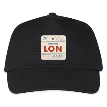 London LON Vintage Airline Tag - Kids’ Baseball Cap - black - Front