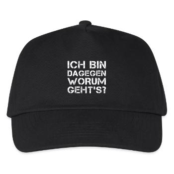 Ich bin dagegen - Kinder Basecap - Schwarz - Vorne