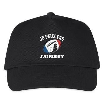 Ich kann nicht, ich habe Rugby. - Kinder Basecap - Schwarz - Vorne
