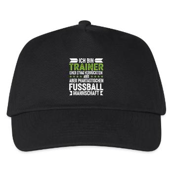 Ich bin Trainer einer verrückten Fußballmannschaft - Kinder Basecap - Schwarz - Vorne