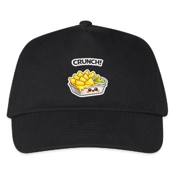 Käse-Nachos Kawaii Cartoon - Kinder Basecap - Schwarz - Vorne