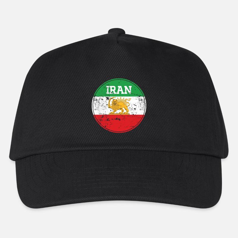 Vintage Iran Lion Emblem Round - Kinder Basecap - Schwarz