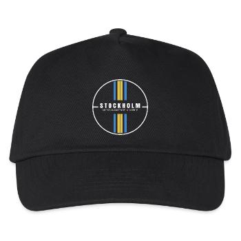 Stockholm Koordinaten - Kinder Basecap - Schwarz - Vorne