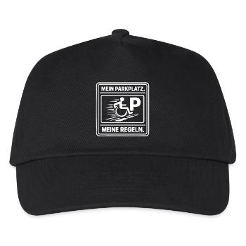 Wheelchair users – My parking space – My rules - Kids’ Baseball Cap - black - Front