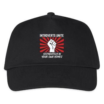 Introverts Unite Separately at Home Slogan - Kids’ Baseball Cap - black - Front