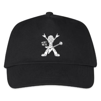 Heavy-Metal-Gitarrist im Cartoon-Stil - Kinder Basecap - Schwarz - Vorne