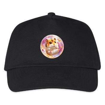 Colorful hamster in bubble ball - Kids’ Baseball Cap - black - Front