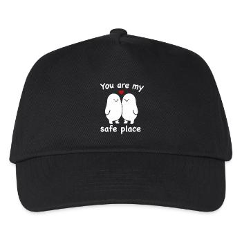 Du bist mein sicherer Ort – ein einfaches Liebesgeschenk - Kinder Basecap - Schwarz - Vorne