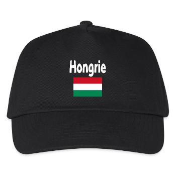Ungarn Flagge und Wort Ungarn - Kinder Basecap - Schwarz - Vorne