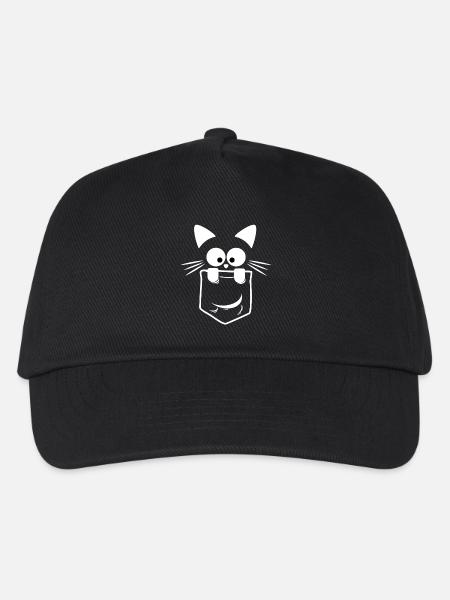 Die weiße Taschenkatze - Kinder Basecap - Schwarz