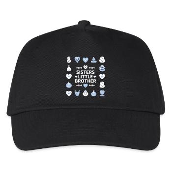 Schwester & Kleiner Bruder Motiv - Kinder Basecap - Schwarz - Vorne