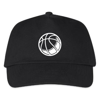 Basketball Ball - Kinder Basecap - Schwarz - Vorne