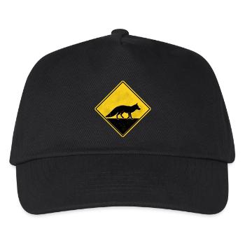 Fox-Gelbes Straßenschild - Kinder Basecap - Schwarz - Vorne
