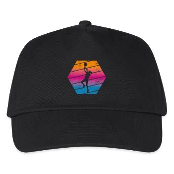 Basketball Spielerin - Kinder Basecap - Schwarz - Vorne