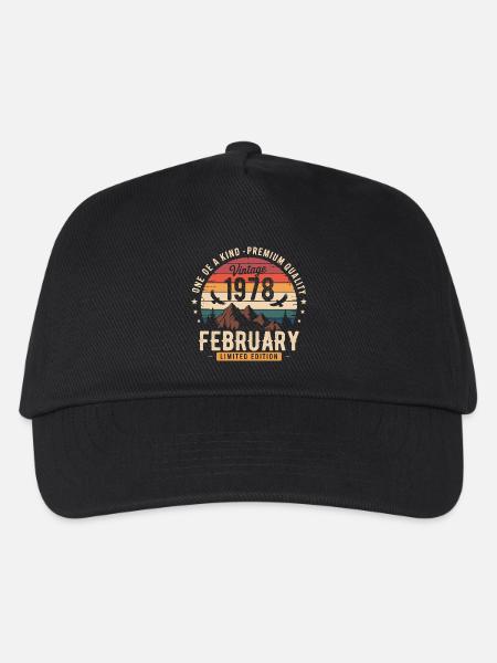 Février 1978 Anniversaire Vintage Février 1978 - Casquette de baseball Enfant - noir