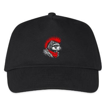 Punk Ferret – rebellischer Stil mit einer Kralle - Kinder Basecap - Schwarz - Vorne