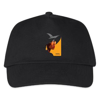 Elegante Frau mit Hut und Sonnenbrille - Kinder Basecap - Schwarz - Vorne