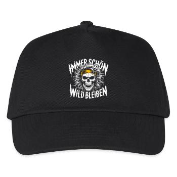 Skull with headband skirt print - Kids’ Baseball Cap - black - Front