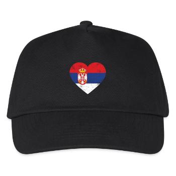 Serbia Heart - Kids’ Baseball Cap - black - Front