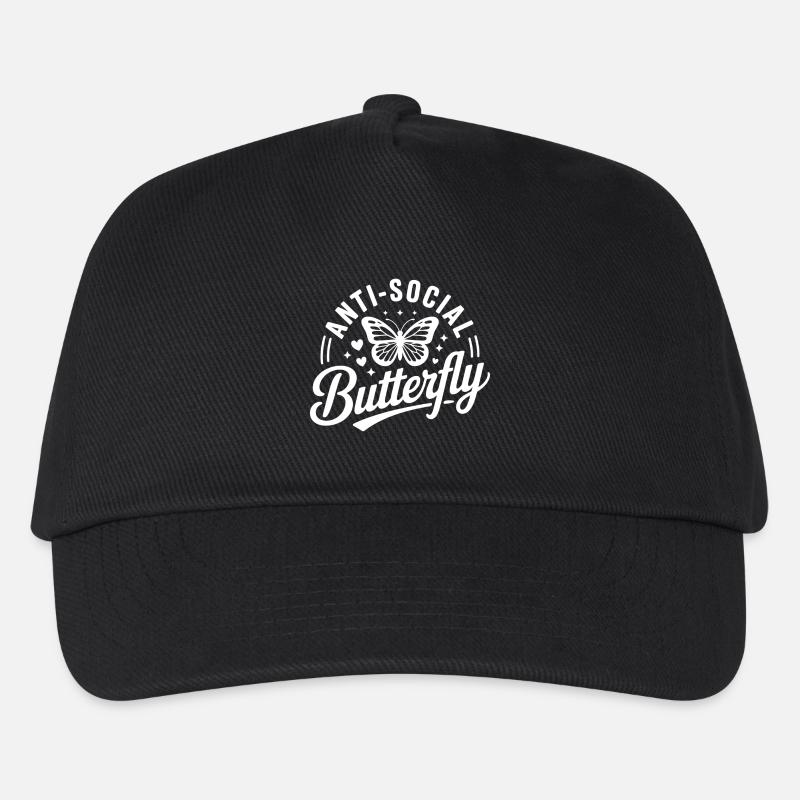 Antisoziales Schmetterlingslogo - Kinder Basecap - Schwarz