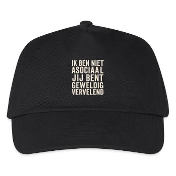 Ich bin nicht asozial, du bist sehr nervig. - Kinder Basecap - Schwarz - Vorne