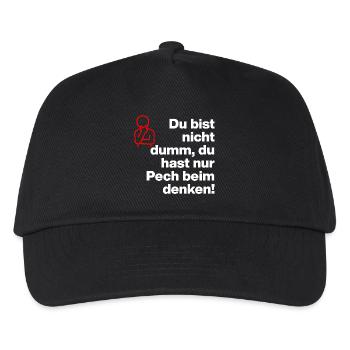 DU BIST NICHT DUMM, DU HAST NUR PECH BEIM DENKEN! - Kinder Basecap - Schwarz - Vorne