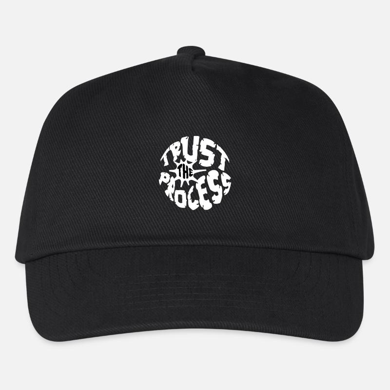 Trust the Process Logo Sportler Motivation Emblem - Kinder Basecap - Schwarz