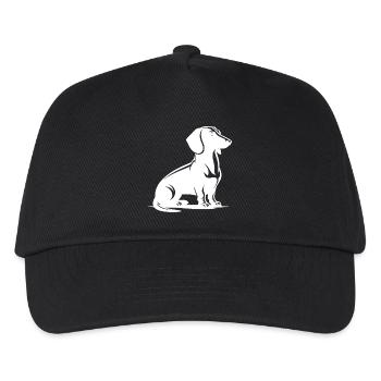 Noble Dachshund Drawing Hunting Dog Dog Silhouette - Kids’ Baseball Cap - black - Front