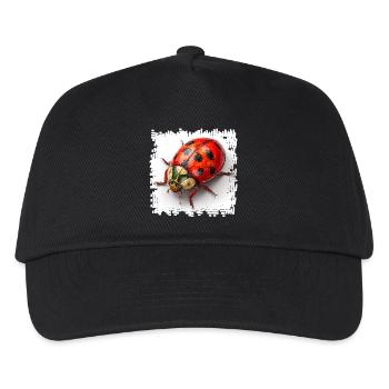 Roter Marienkaefer Muster Shirt - Kinder Basecap - Schwarz - Vorne