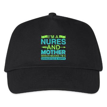Nurse And Mother – Exhausted But Happy Shirt - Kids’ Baseball Cap - black - Front