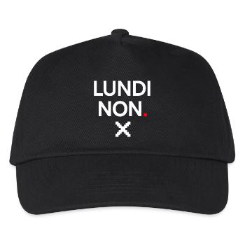 MONDAY NO | Minimal Monday humor - Kids’ Baseball Cap - black - Front