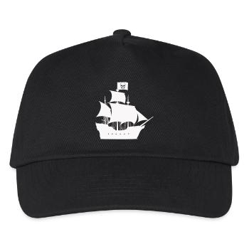 Piratenschiff Silhouette - Kinder Basecap - Schwarz - Vorne