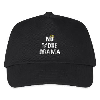 No More Drama – Minimal Typografie Spruch - Kinder Basecap - Schwarz - Vorne