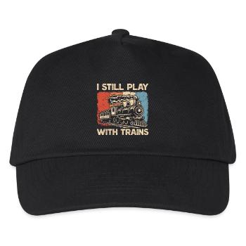 Steam Locomotive Railroad Train Conductor - Kids’ Baseball Cap - black - Front